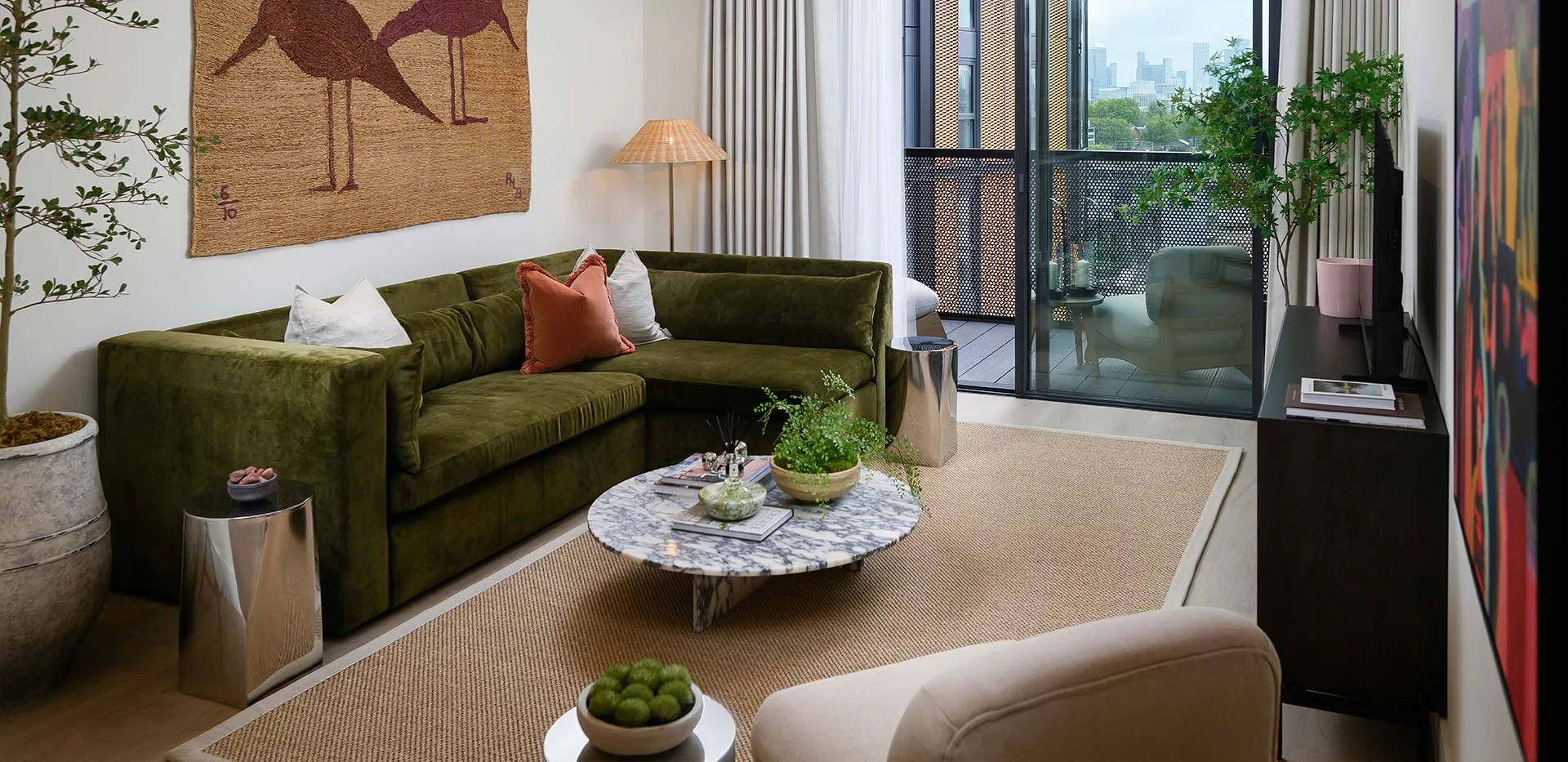 living room Bethnal Green London apartment bright modern interior