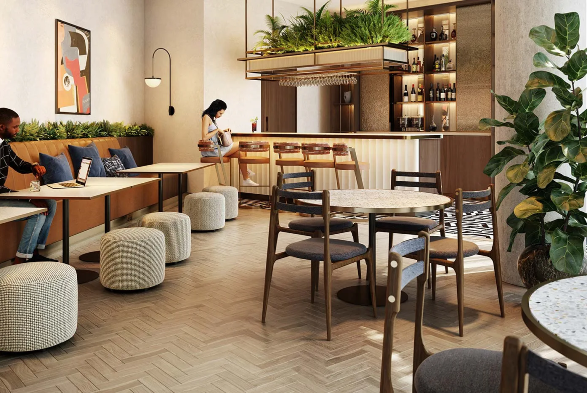 residents lounge Bethnal Green London apartment development interior design