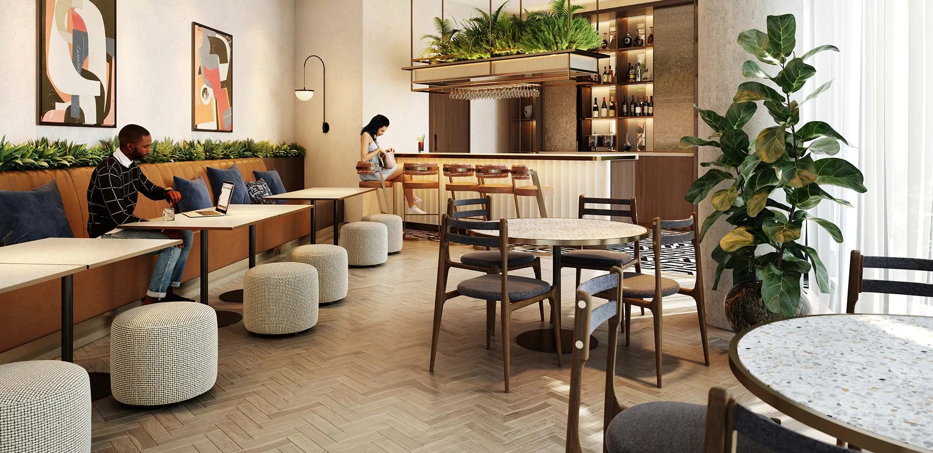 residents lounge Bethnal Green London apartment development interior design