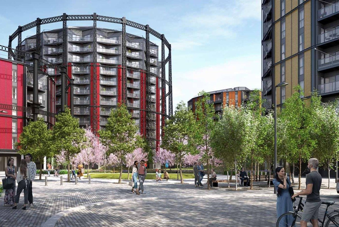 canalside development Bethnal Green London modern exterior architecture