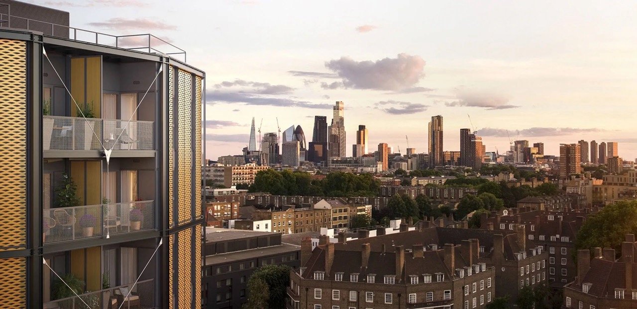 Regents View Bethnal Green apartment London skyline city view modern development