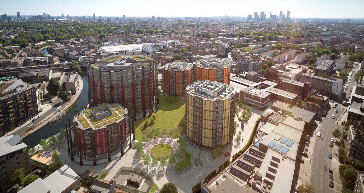 Regents View Bethnal Green exterior modern apartment building canalside London