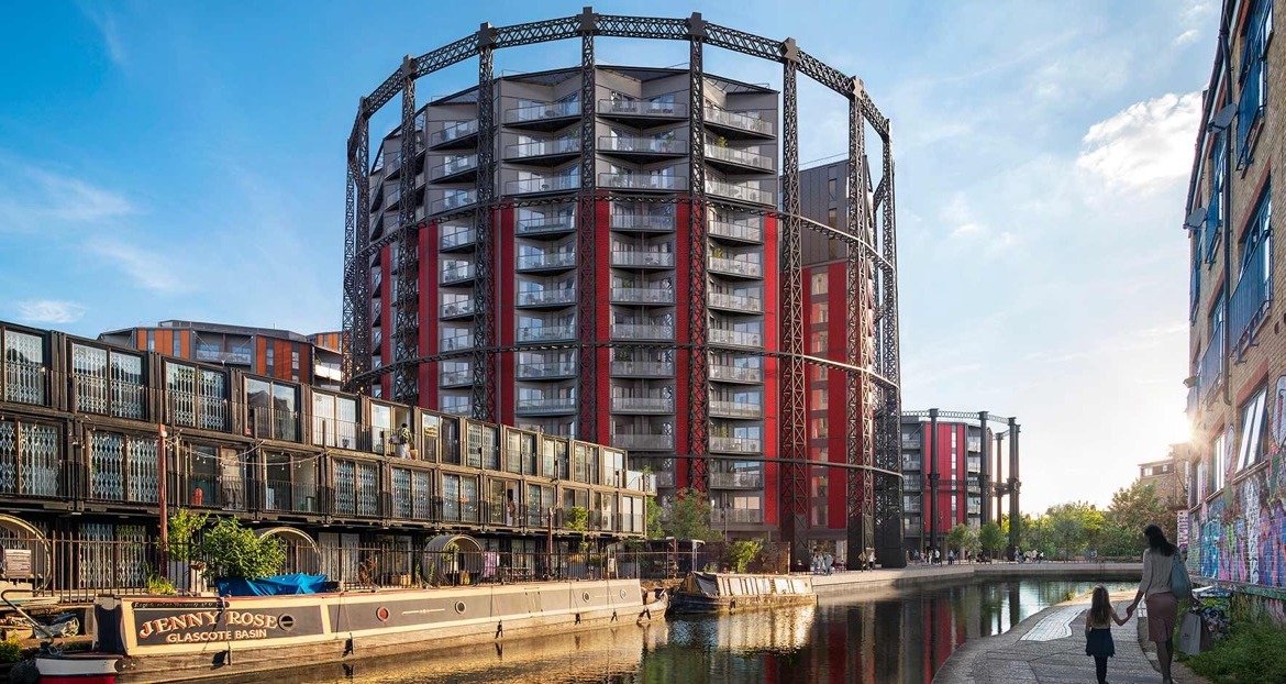 Regents View Bethnal Green exterior modern apartment building canalside London