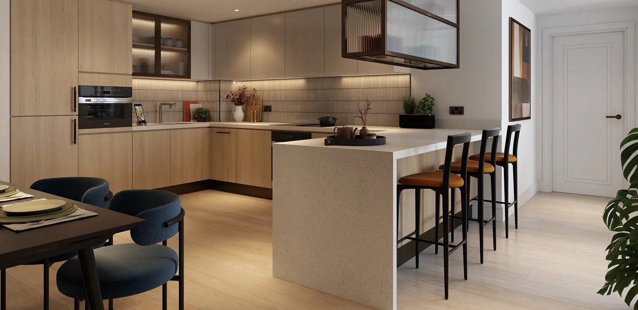 Regents View Bethnal Green kitchen modern open plan apartment London