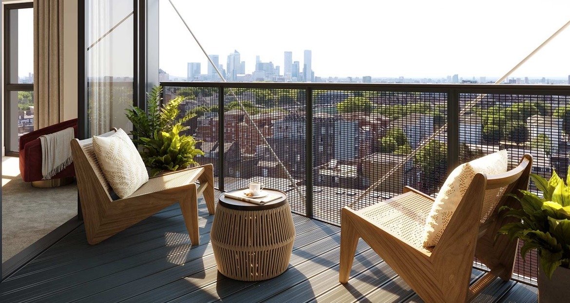 Regents View Bethnal Green private terrace London skyline view apartment