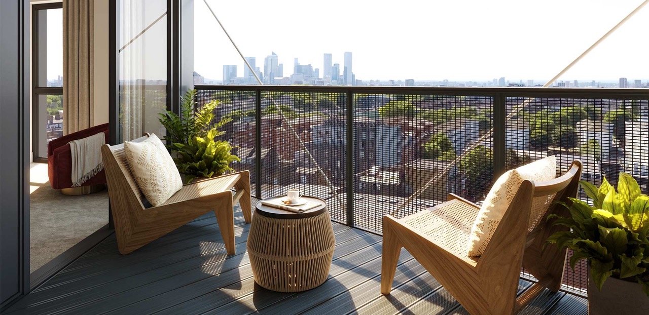 Regents View Bethnal Green private terrace London skyline view apartment