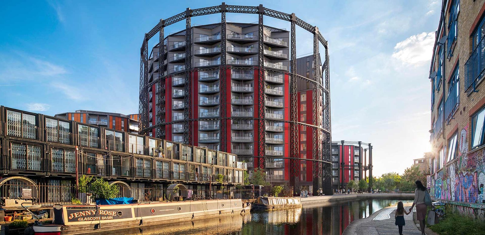canalside apartment Bethnal Green London modern residential building exterior