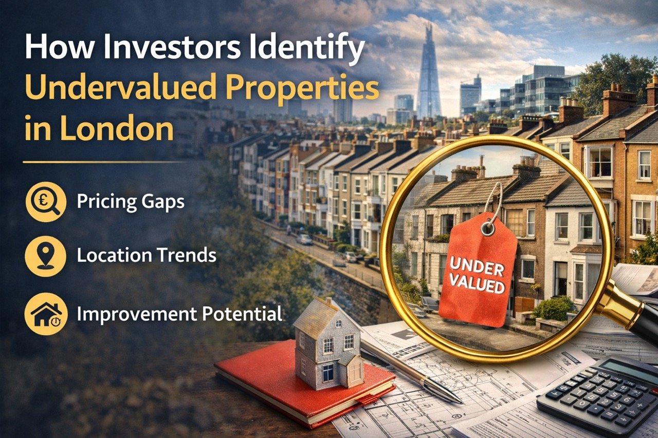 how investors identify undervalued properties in London using pricing gaps location trends and property potential