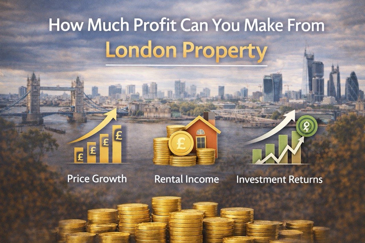 how much profit can you make from London property showing price growth rental income and investment returns in London