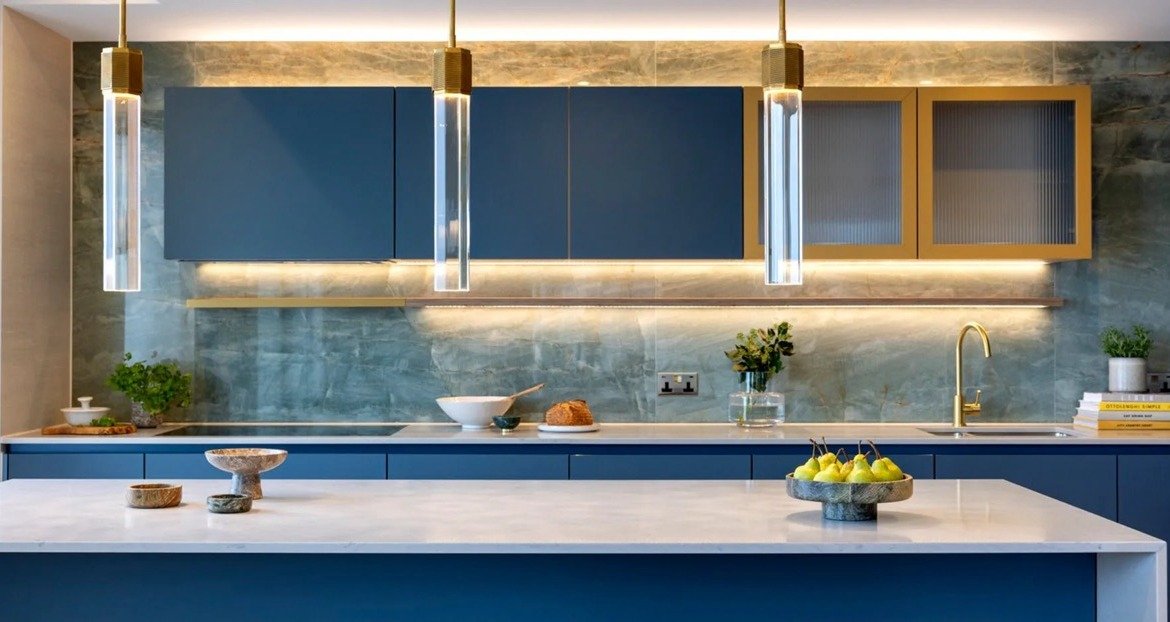 Luxury kitchen with high-end finishes at Kings Road Park London apartment