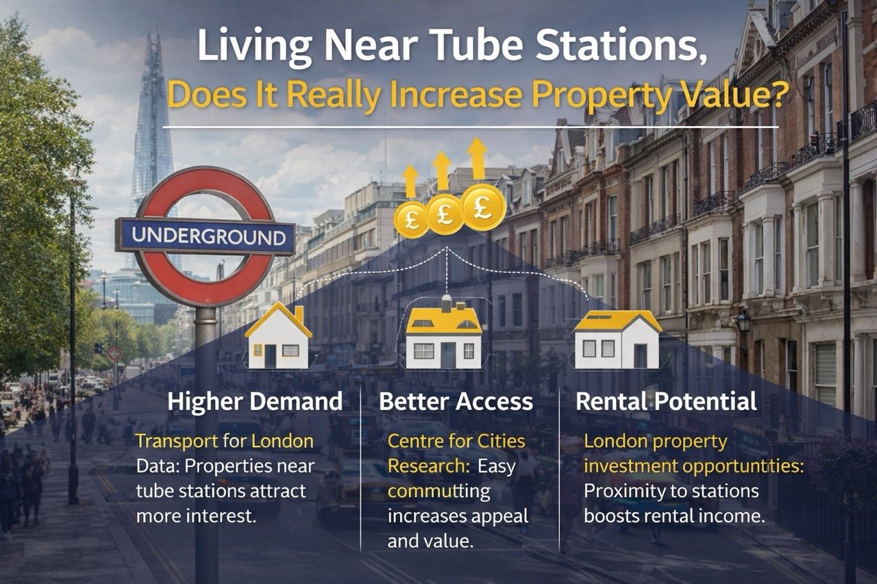 living near tube stations does it really increase property value in London showing underground access higher demand and property price growth