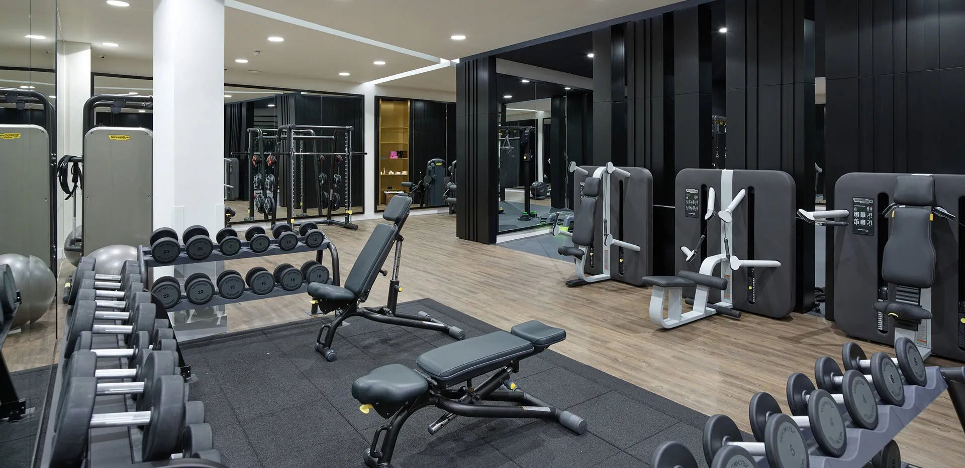 Fully equipped residents gym in a London apartment development