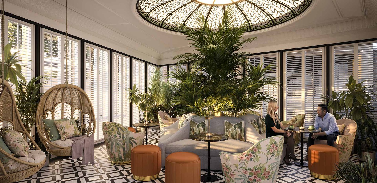 Modern residents lounge space in a London apartment development