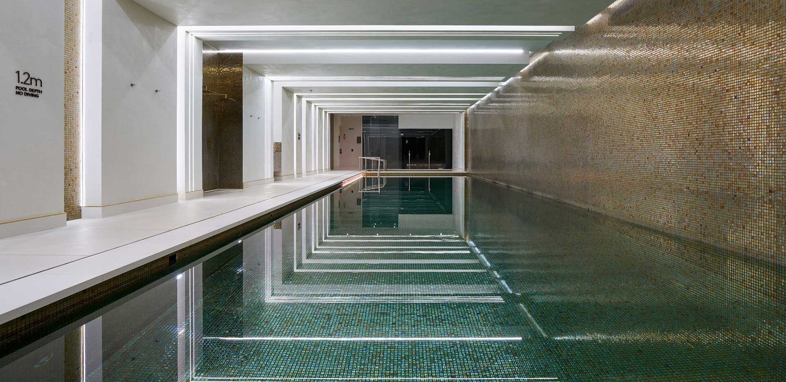 Indoor swimming pool in a luxury London residential complex