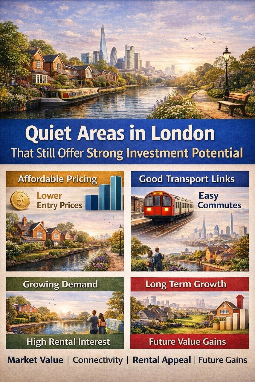quiet areas in London that still offer strong investment potential showing affordable pricing transport links rental demand and long term growth