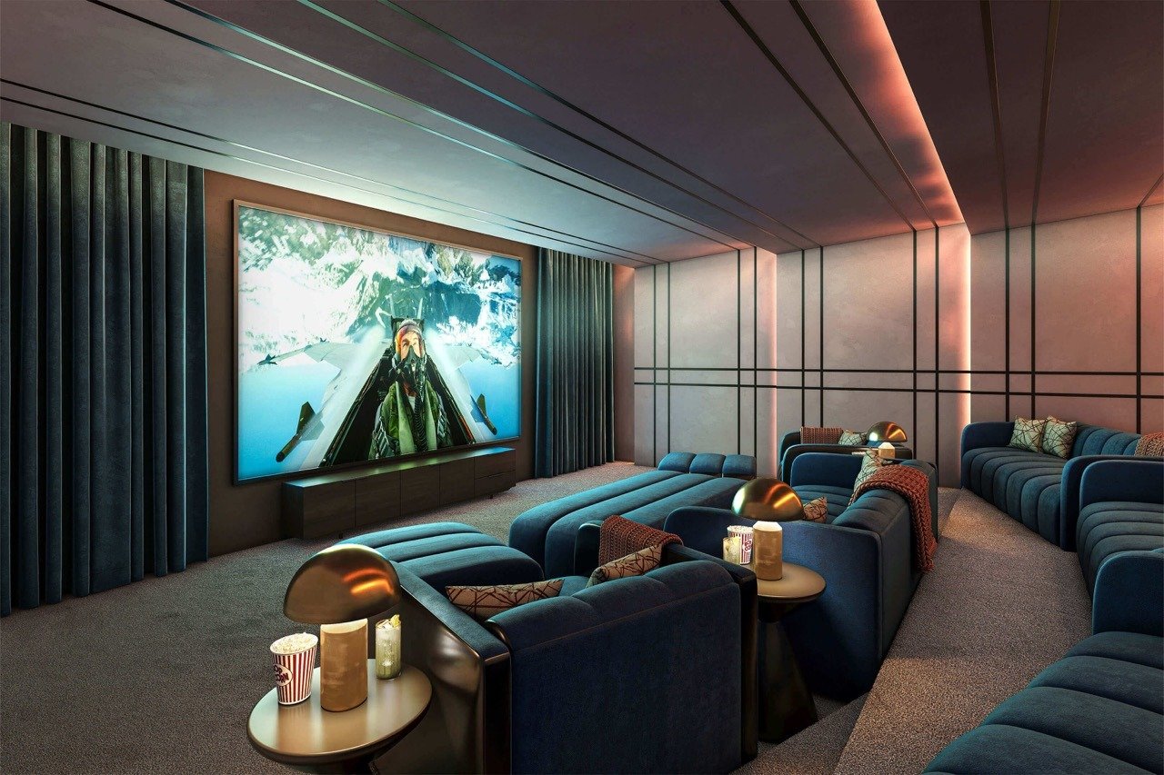 Private cinema room with luxury seating and large screen entertainment setup - 3 bedroom