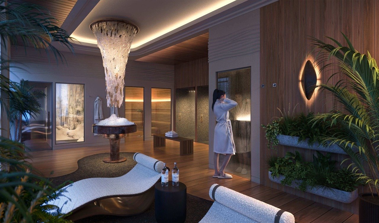 Premium spa wellness suite with sauna 3 bedroom, steam room and tranquil atmosphere