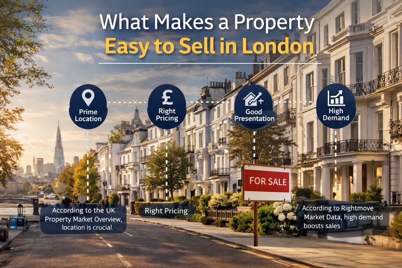 what makes a property easy to sell in London showing prime location correct pricing good presentation and high buyer demand
