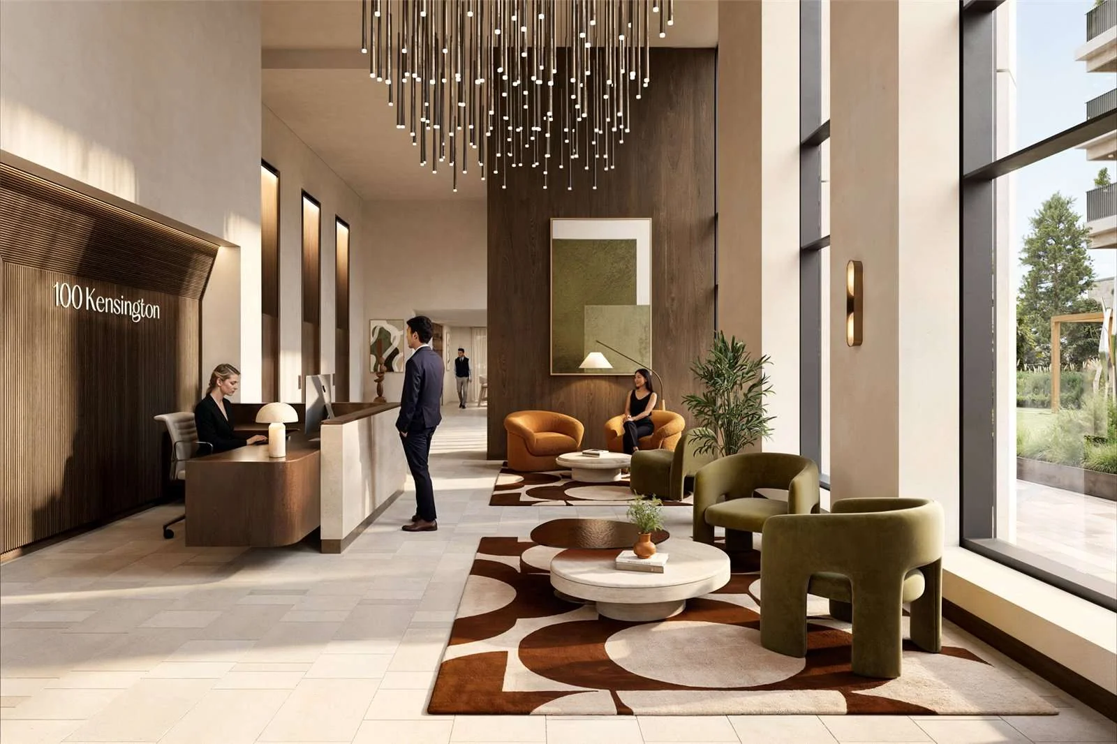 100 Kensington West Cromwell Road W14 8pb Grand Lobby Concierge Reception Chandelier