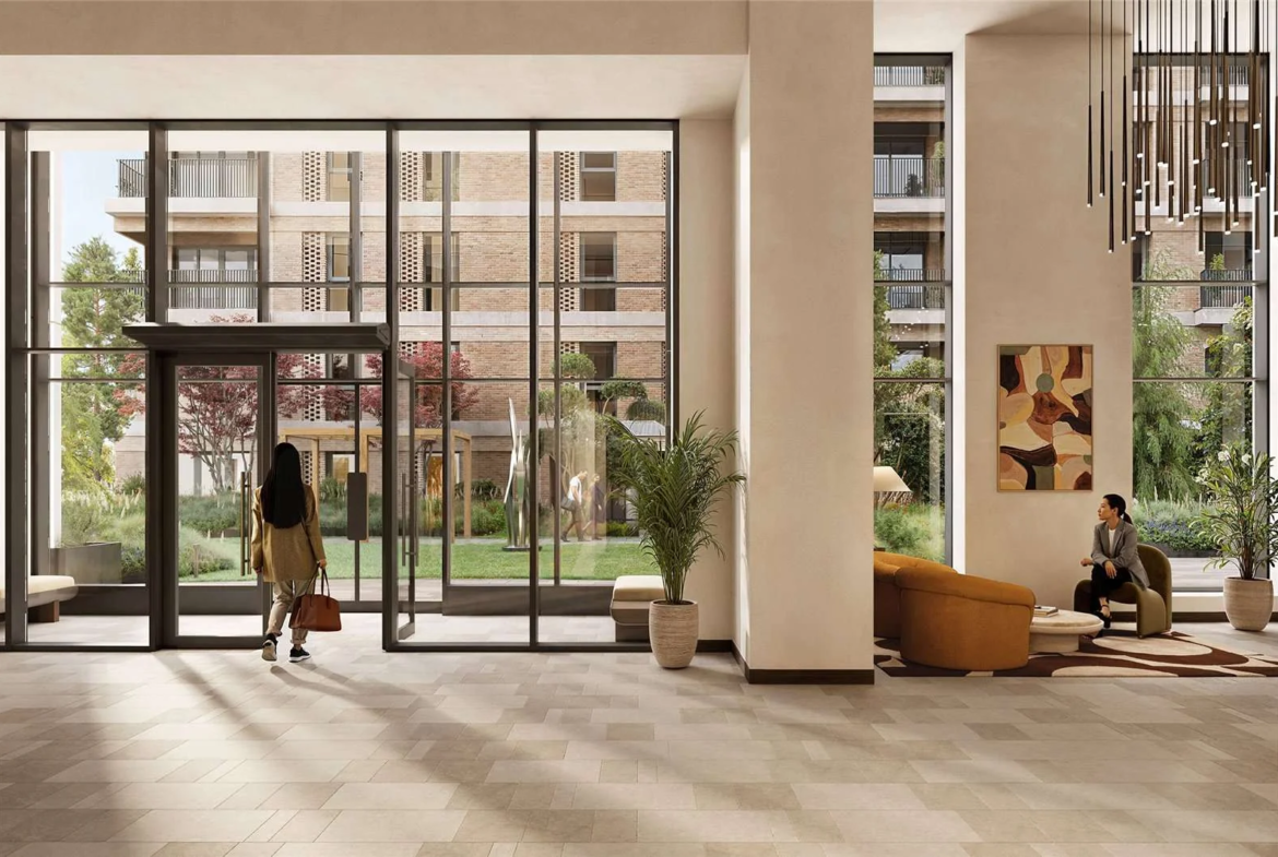 100 Kensington West Cromwell Road W14 8pb Lobby Interior Garden Views Conran Partners Design