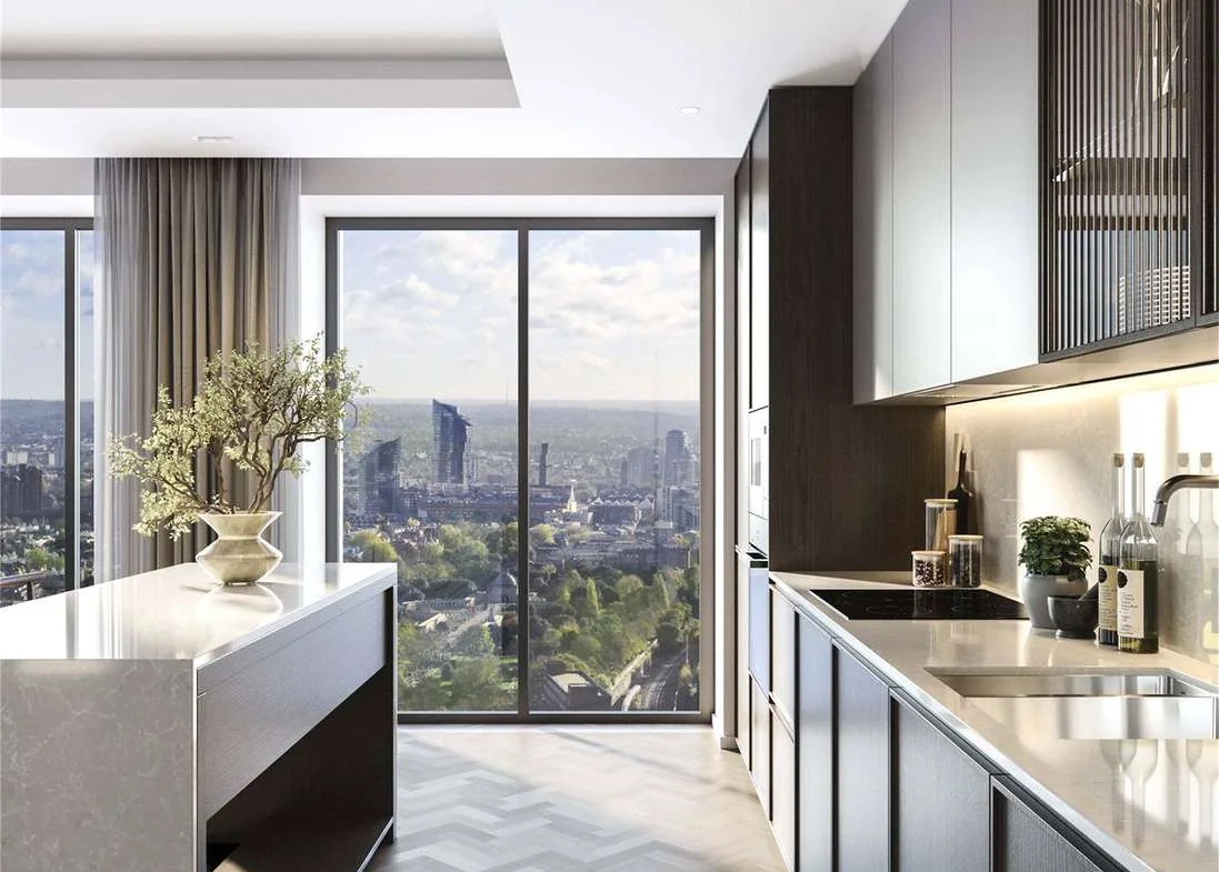 100 Kensington West Cromwell Road W14 8pb Open Plan Kitchen London Skyline Views Conran Partners