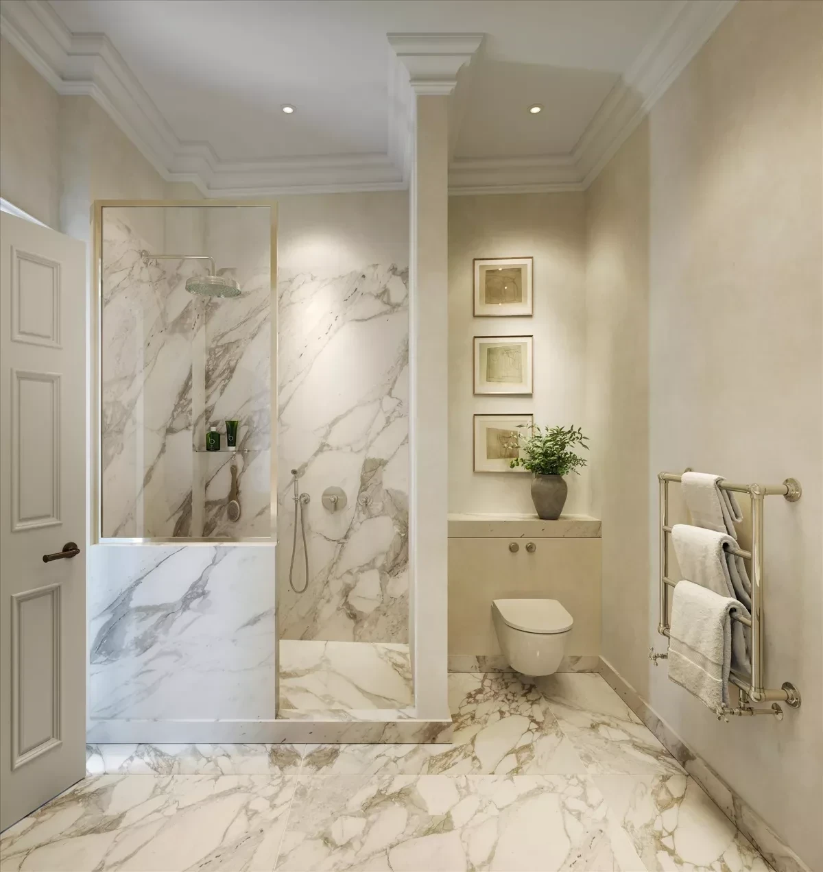 36 37 Hertford Street Residences Apartment 6 Mayfair Two Bathrooms Marble Shower Underfloor Heating Nickel Fittings