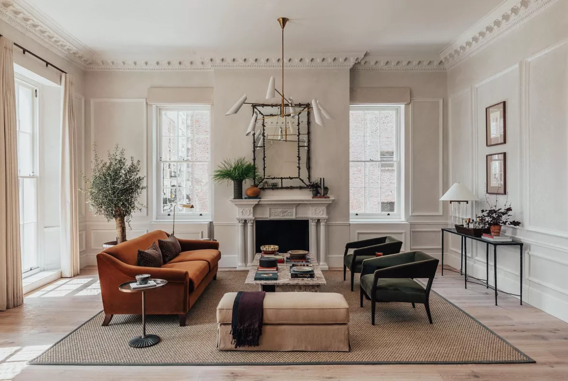 36 37 Hertford Street Residences Mayfair Reception Room Ornate Cornice Engineered Timber Floor Albion Nord
