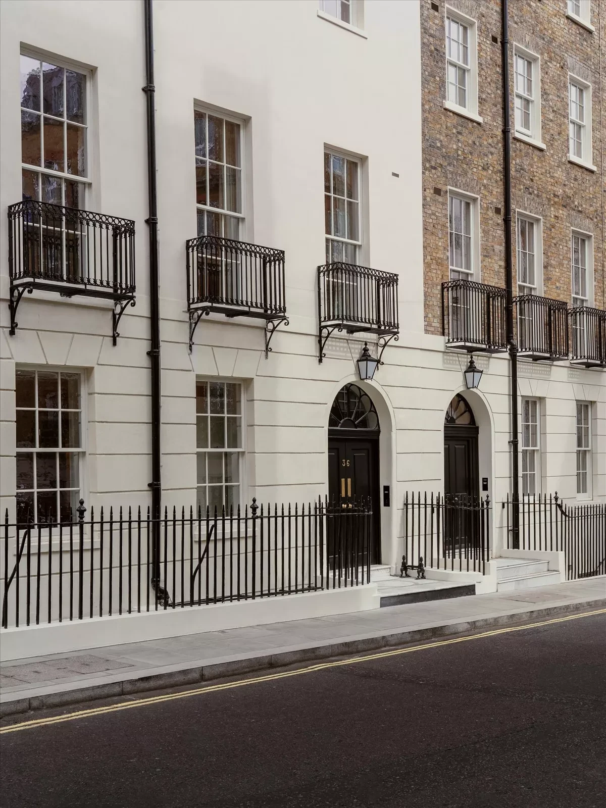 36 37 Hertford Street Residences Mayfair W1j Georgian Restored Facade Juliette Balconies Black Iron Railings