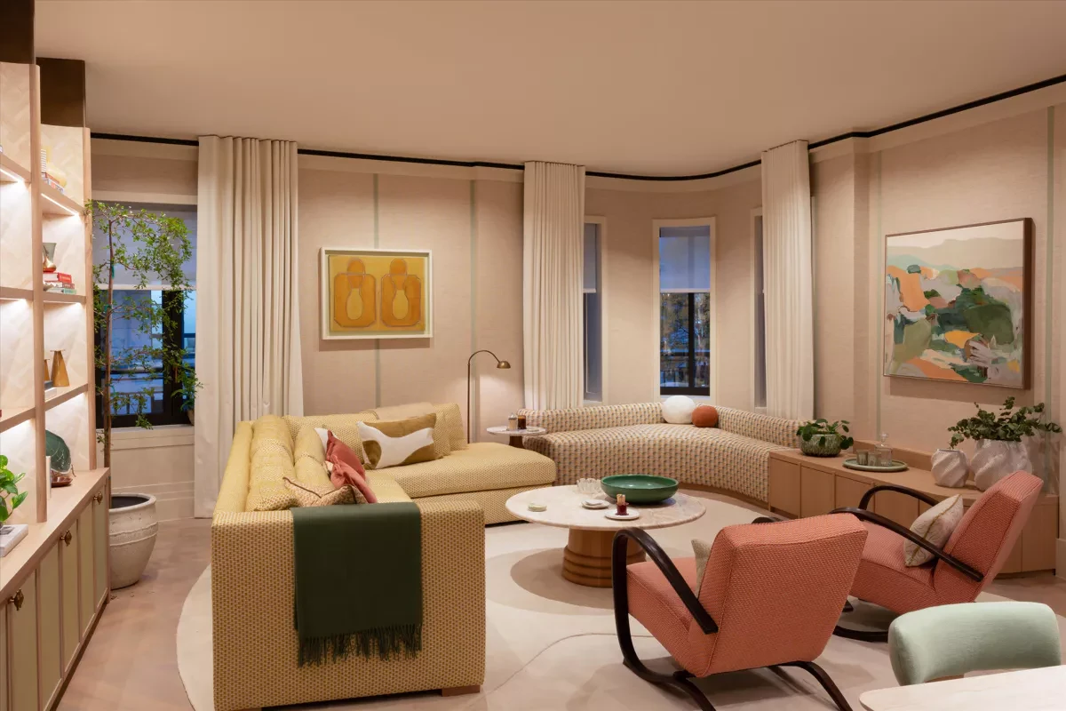 60 Curzon Mayfair One Bedroom Apartment Living Room Pastel Interiors