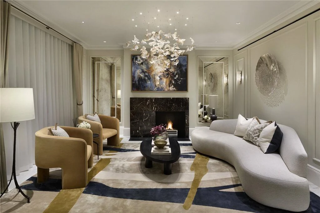 Allen House Kensington W8 Luxury Living Room Fireplace