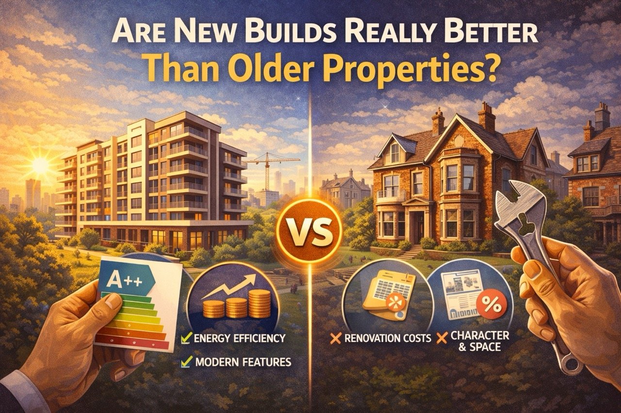 are new builds really better than older properties comparison showing modern apartments vs traditional houses