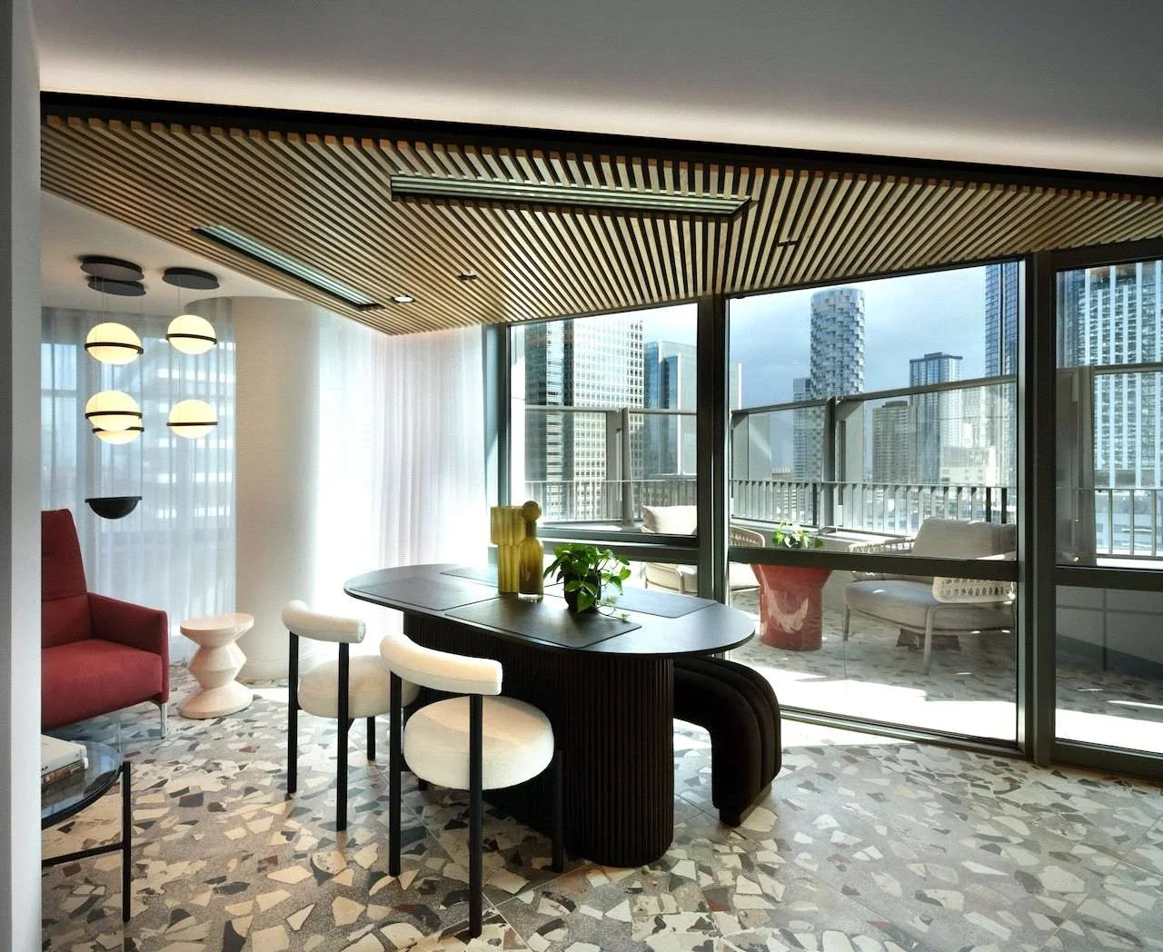 Aspen Canary Wharf E14 Aspen Club Lounge Terrace City View