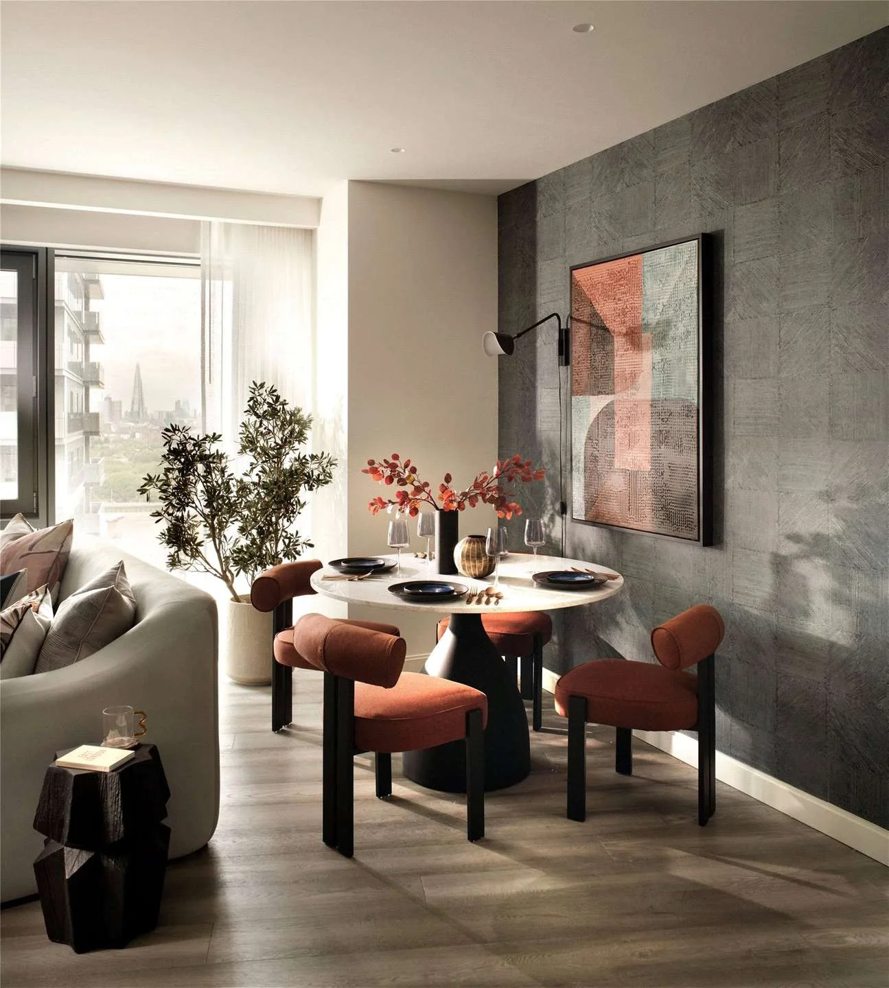 Aspen Canary Wharf E14 Dining Area City View Interior