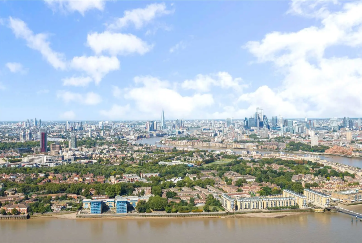Aspen Consort Place Canary Wharf London E14 Aerial View Thames Shard City London