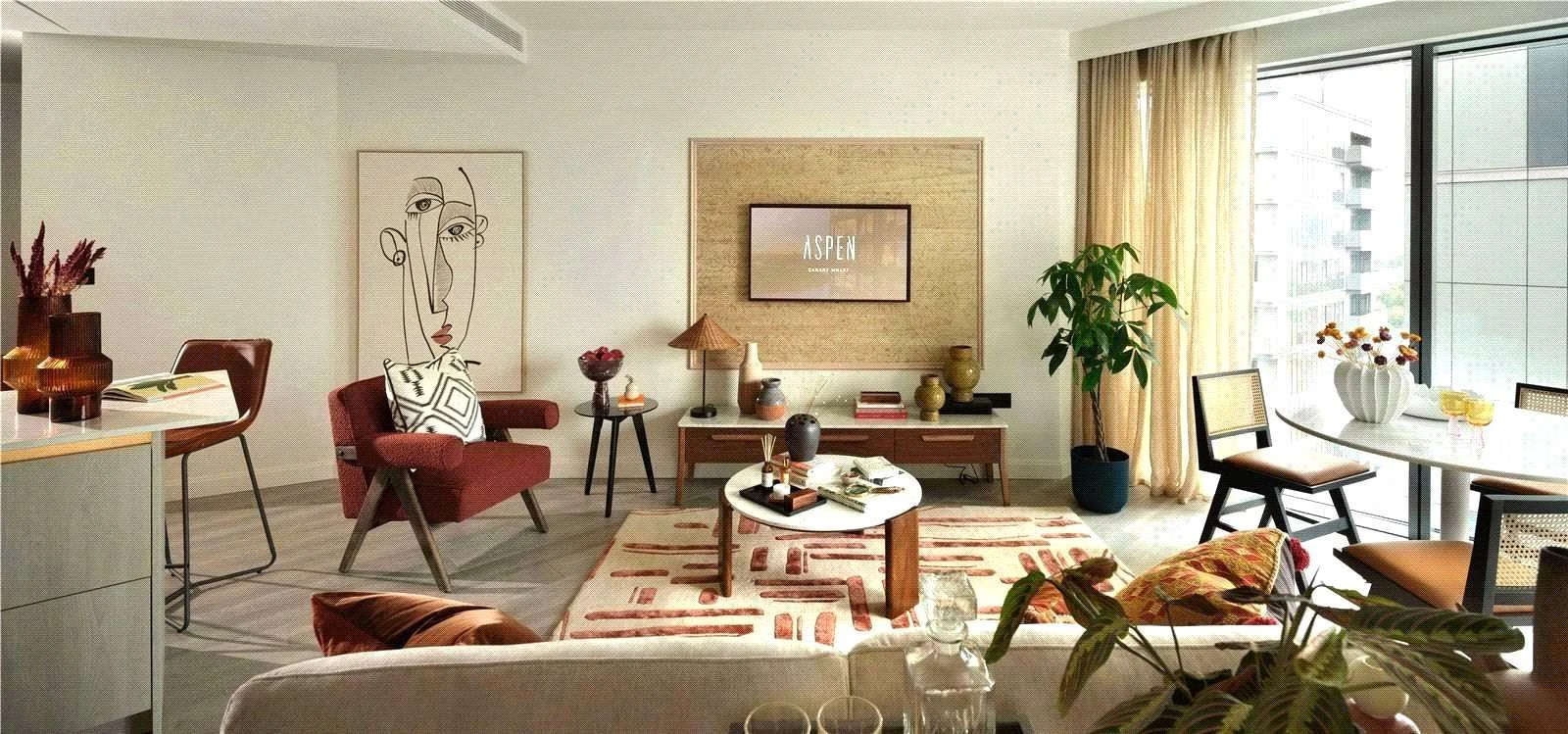 Aspen Consort Place E14 Open Plan Living Room Interior Design