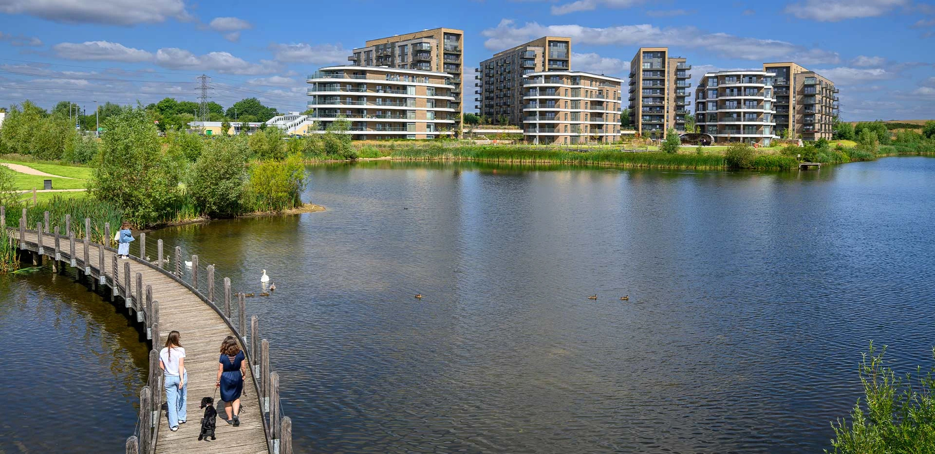 Bankside Gardens Green Park Reading Lakeside Boardwalk