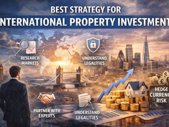 Best strategy for international property investment including market research, legal understanding and currency risk management