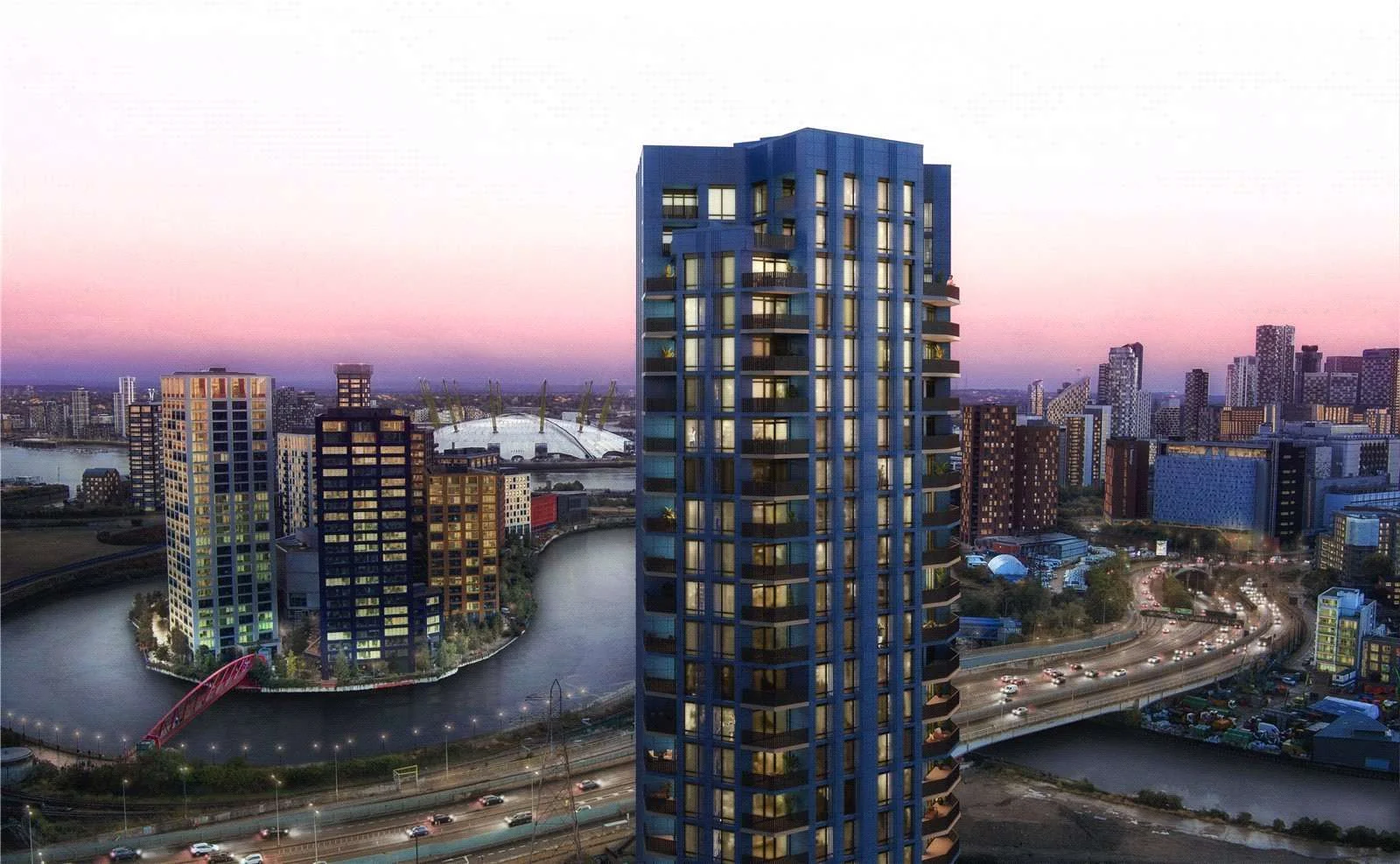 Cerulean Quarter Canning Town E16 Exterior Tower Canary Wharf Skyline