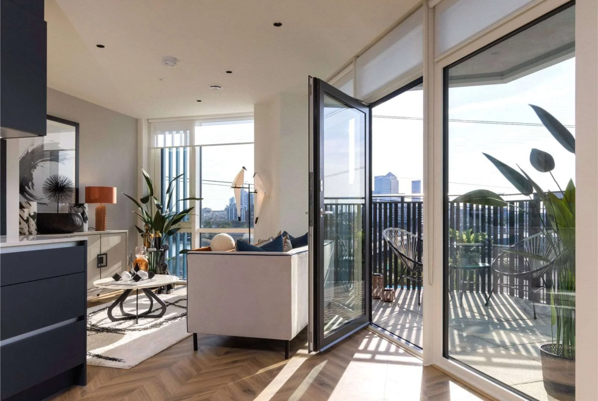 Cerulean Quarter Canning Town E16 Living Room Balcony City View