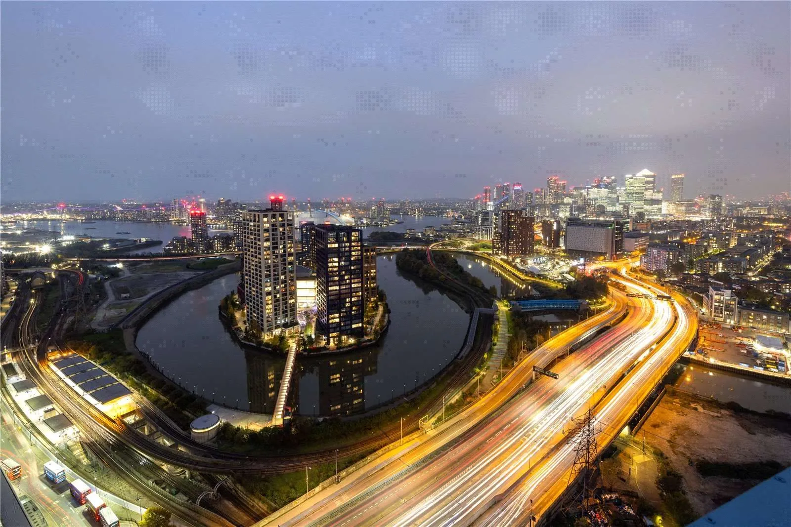 Cerulean Quarter Canning Town E16 London Night Skyline City View