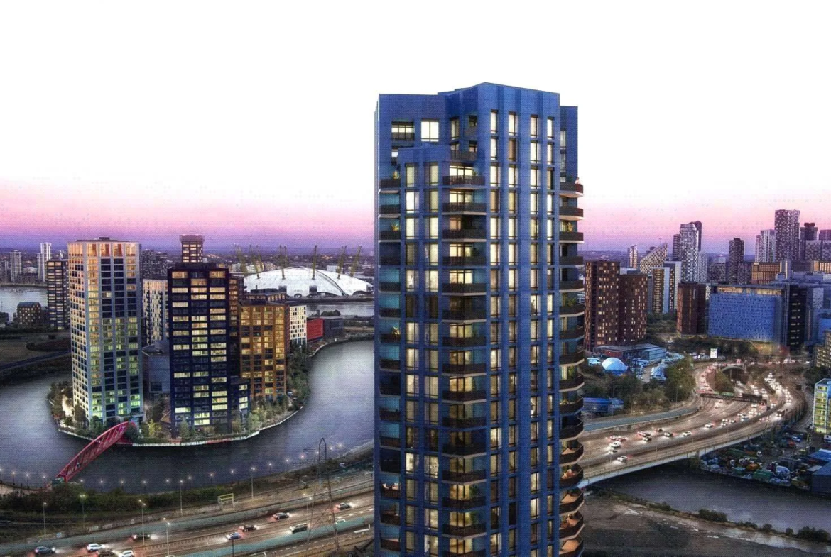 Cerulean Quarter Canning Town London E16 High Rise Exterior O2 Arena Skyline