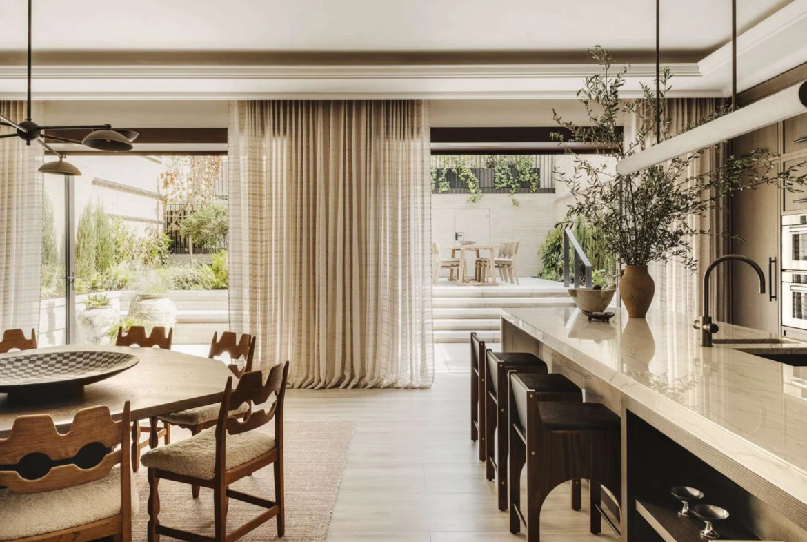 Chelsea Barracks Family Kitchen Garden Doors Mediterranean Outdoor Dining