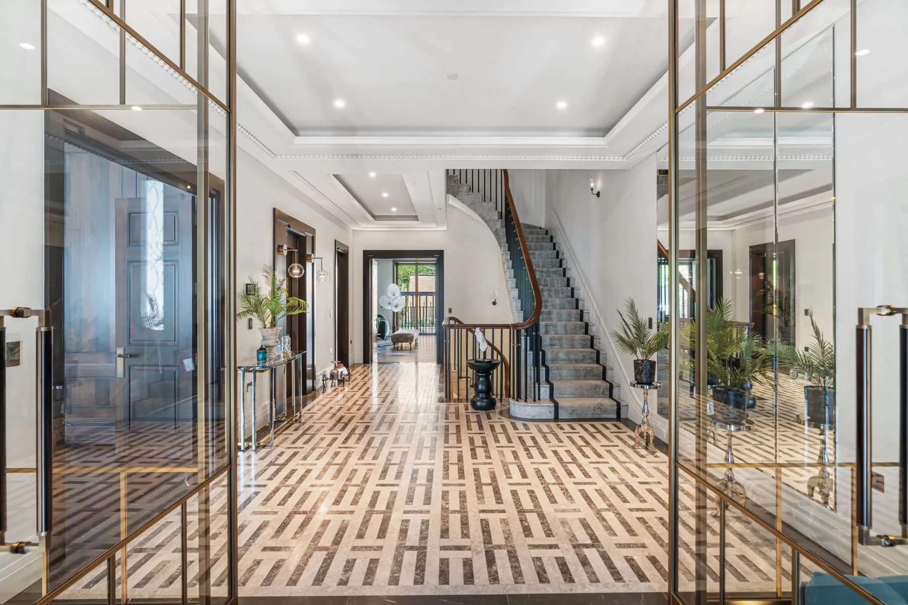 Chelsea Barracks Family Living Room Green Velvet Sofas London Sw1w