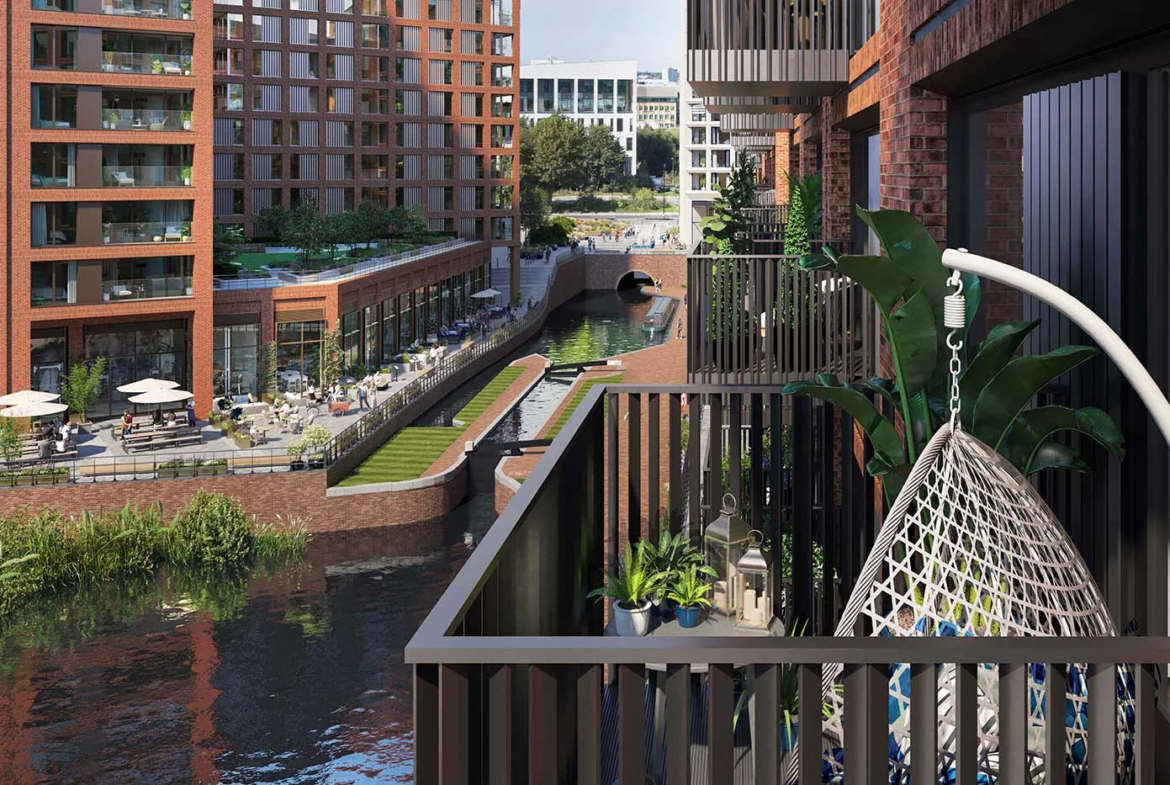 Glasswater Locks Balcony View Canal Birmingham