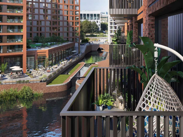 Glasswater Locks Balcony View Canal Birmingham