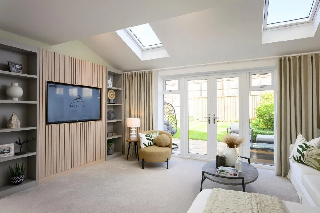 Hareshill Fleet Living Room Garden View Skylight French Doors