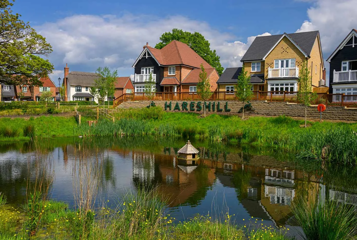 Hareshill Lake Houses Reflection