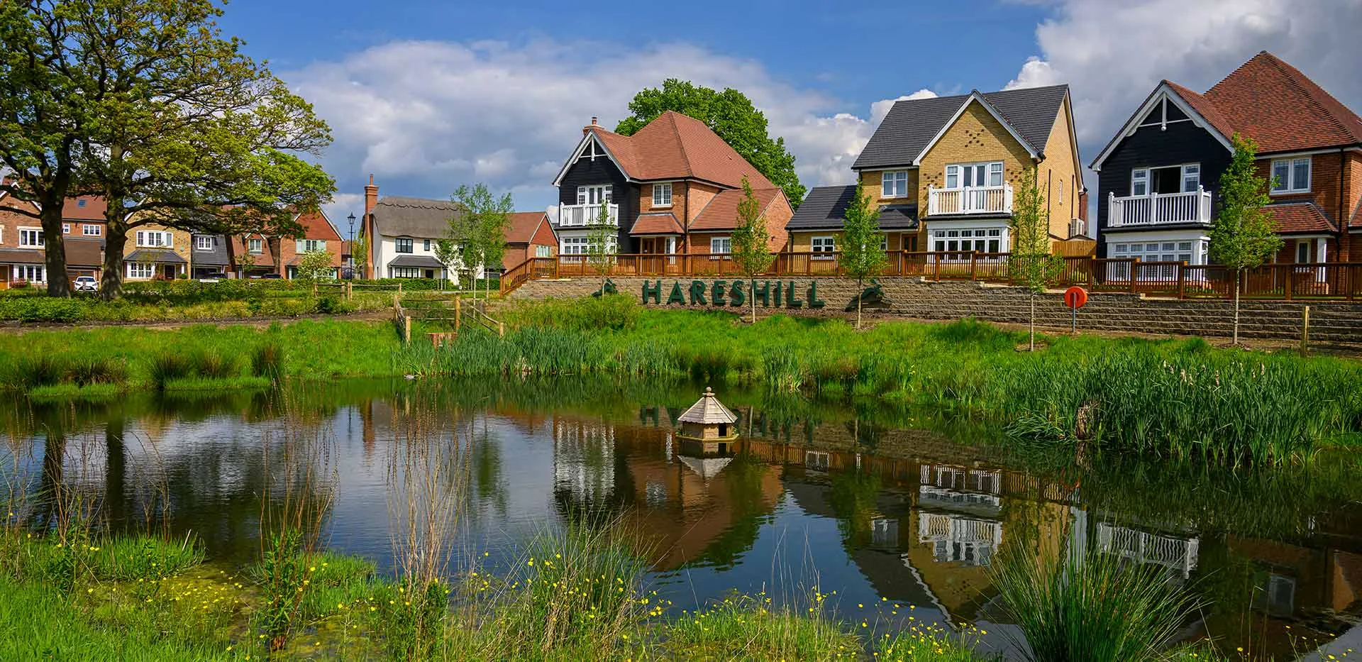 Hareshill Lake Houses Reflection