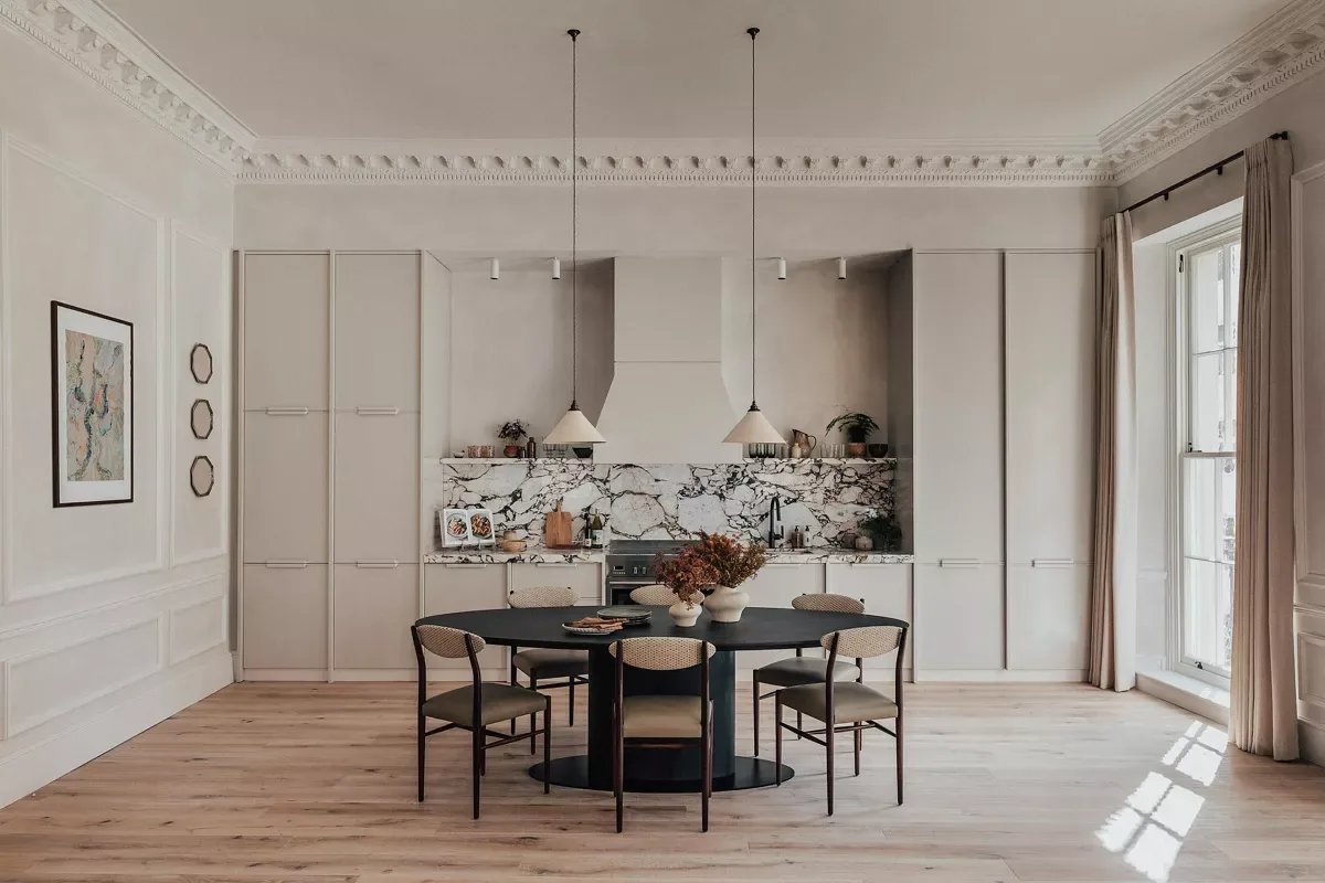 Hertford Street Residences Mayfair Open Plan Kitchen Dining Marble Worktops Albion Nord