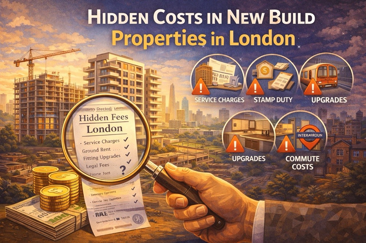 hidden costs in new build properties in London including service charges stamp duty upgrades and extra fees illustration